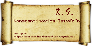 Konstantinovics István névjegykártya